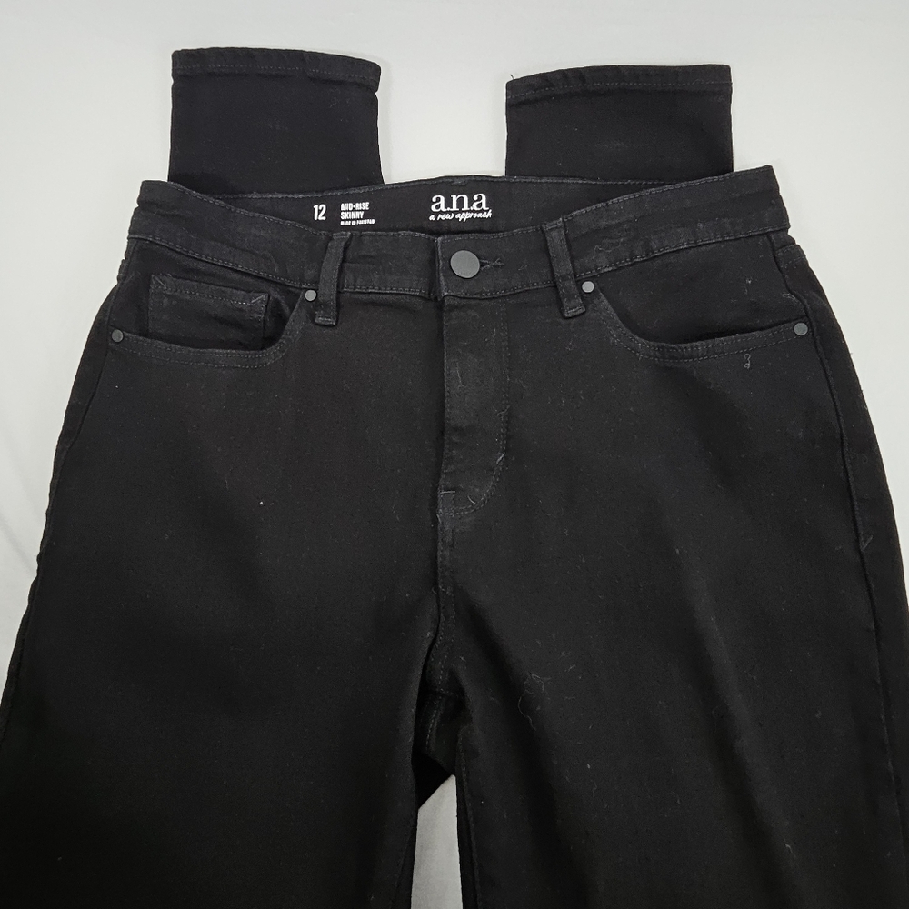 Ana midrise skinny black jeans size 12 - Picture 6 of 15